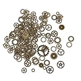 TOOGOO 100g Stück Uhrenteile Steampunk Zahnraeder Gang Sortierte Uhr Vintage Schmuck Herstellung (Bronze)