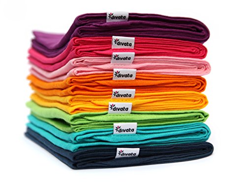 divata bunte Mullwindeln 3er Set – Mädchen – farbige Mulltücher, Spucktücher aus 100% Baumwolle, Oeko-Tex-Zertifiziert, 80×80 cm - 4