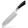 ORPIO (LABEL) Premium 7 inch Stainless Steel Meat Knife for Kitchen Chopping, High Carbon Ultra Sharp Santoku Knife Japanese Cooking Chef Butcher Knife for Meat and Vegetable Cutter (Santoku Knife)