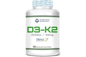 MST SCIENTIFFIC NUTRITION Scientiffic Nutrition - Vitamina D3 y K2 con Aceite de Oliva Virgen Extra para una Mejor Absorción y Alta Biodisponibilidad, Fortalece los huesos, Vitamina D3 2000ui + K2 100µg - 60 perlas