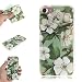 Produktbild Ostop iPhone 8/iPhone 7 Hülle,Weich Silikon TPU Ultra Dünn Slim Handyhülle Bunt Muster Matt Rückseite Abdeckung Durchsichtig Flexibel Stoßstange Stoßfest Schutzhülle,Grün Frühling Blume