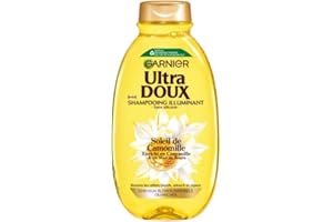Garnier Ultra Doux - Shampooing Illuminant pour Cheveux Blonds naturels ou méchés - Camomille et Miel de Fleurs - Sans Silicone - Hommes et Femmes - 400 ml