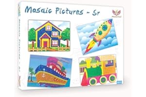 JUMPING JUMBO Jumpingjumbo Sand and Sequin Art & Craft Kit, Fun DIY Craft for Kids Age 3+ Glitter Art and Craft Set Creative Activities for Boys and Girls Educational Art Games for Children (Sticky Mosaics Kit)