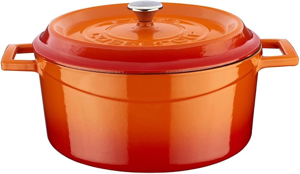 Lava Döküm Yuvarlak Tencere, Trendy, 24 cm, Turuncu