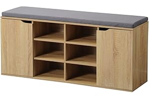 Kesper | Szafka na buty z poduszką do siedzenia, materiał: płyta pilśniowa, wymiary: szer. 103,5 x wys. 48 cm x dł. 29,5 cm, kolor: naturalny - dąb sonoma | 15928 13