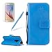 Produktbild Girlyard PU Lederhülle für Samsung Galaxy S9 Plus Wallet Flip Case, Vintage Blumen Muster Schutzhülle mit Lanyard Strap Handyhülle Standfunktion Karteneinschub und Magnetverschluß Etui - Blau