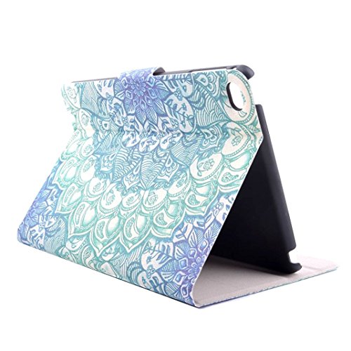 Moon mood® PU Leder Schutzhülle für Apple iPad Mini 4 (7.9 Zoll) Hart PC Innern Hülle mit Bunte Malerei 2 Kartenfächer Standfunktion Tasche - 6