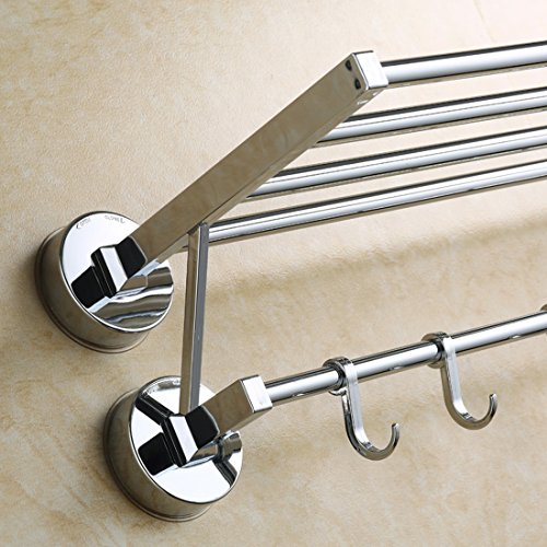 Nibesser Wandablage ohne Bohren Saugnapfhalterung mit Saugnapf Edelstahl 64×22.5×14.5 cm - 2