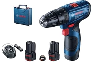 Bosch Professional system 12V: akumulatorowa wiertarko-wkrętarka GSR 120-LI (2 akumulatory GBA 12V 2.0Ah, ładowarka GAL 1210 CV, walizka)