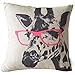 Produktbild Elviros Dekorativ Baumwoll Leinen Mix Kissenbezug 45 x 45cm-Giraffe mit Glasses