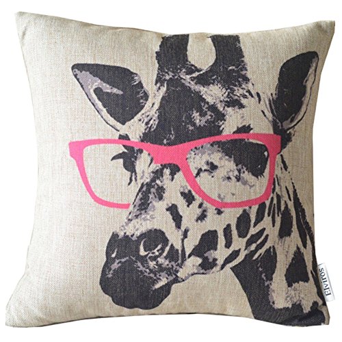 Elviros Dekorativ Baumwoll Leinen Mix Kissenbezug 45 x 45cm