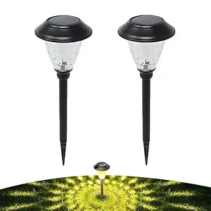 Hardoll Solar Decorative Pathway Lights for Home Outdoor Garden Waterproof LED Warm White Lamp (Pack of 2)