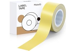 MakeID Etichette Adesive Termiche, 16mm Impermeabile DIY Personalizzate Carta Adesiva per Stampante, Compatibile L1/ Q1/ E1 Eticchettatrice, per Scuola Casa, 4 m/Rotolo