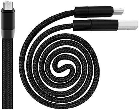 WorCord Micro USB Cable Magic Retractable [Auto Storage] 2 ft 0.6M Nylon Braided Cable Micro USB Charging Cable for Huawei P9 Lite/P10 Lite, Samsung J3/J5/J7/S5/S6/S7, Motorola Moto G5/G4 Plus - Black