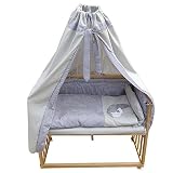 Beistellbett Kinderbett Gitter Himmelbett Babybett Bett Stillbett inkl. 9 tlg. Zubehör