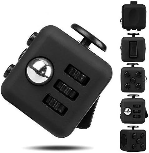 Fidget Cube Puzzle, Relieves Stress And Anxiety Tool, Fidget Toy Fun Cube Anxiety Attention Toy for Children and Adults with ADHD ADD OCD Autism BLACK, Stocking stuffer Gift