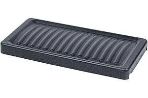 QcuGvy Antihaftbeschichtete Grillplatte aus Gusseisen für Raclette 2 Personen 20,5 x 10,5 cm, Raclette Gerät 2 Personen-Zubehör Universal, Schwarz