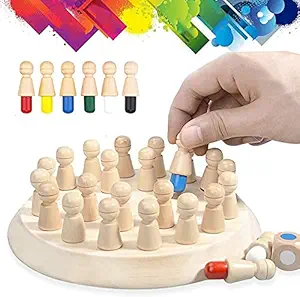 AdiChai Matching Games, Wooden Memory Match Stick Chess Game, Funny Block Board Game, Early Educational Toy, Brain Trainig Games for Kids, Boys, Girls, Family Board Game (Multicolor)