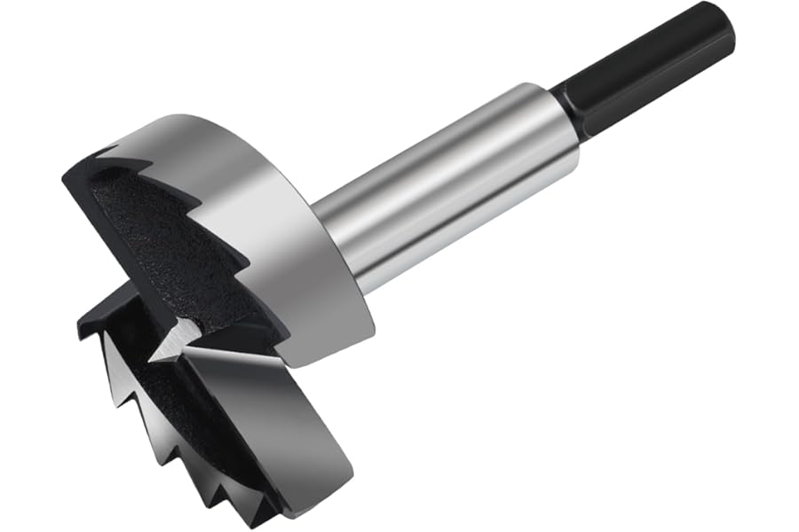 HSAWBIT 50mm Forstner Drill Bit for Woodworking, Forstner Bit Wood Drill Bits for Holes, Hinge Cutter (Ø50mm, length 90mm, HEX Shank)