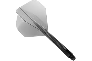 Darts Corner Flight & Stem Intégré Zero Stress Standard Long Transparent Noir
