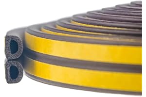 AIDEGER Samoprzylepna taśma uszczelniająca do drzwi, okien, 10 m, izolacja akustyczna, taśma uszczelniająca (9 mm x 6 mm/10 m, brązowa)