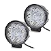 Produktbild LARS360 27W LED Arbeitsscheinwerfer Offroad Flutlicht Fluter 10V-30V Rückfahrscheinwerfer Zusatzscheinwerfer Scheinwerfer Für Trecker KFZ Bagger SUV, UTV, ATV (2 Stück runden)