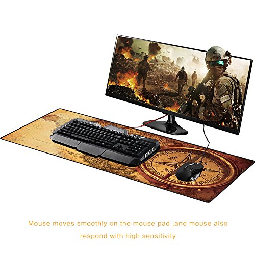 Cmhoo Großes XXL-Mauspad / Maus- & Tastaturunterlage 90×40 Compass - 2