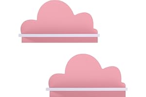 CWOne Designs Cloud Shelves for Nursery Or Bedroom - Pair of Handmade Kids Nursery Shelves. 2 x Floating Bedroom Baby Book Shelf