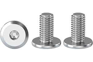 Drenky M5 Furniture Bolts, Flat Head Screw 10mm Hex Bolt 304 Stainless Steel Fully Thread Machine Screws 20 Pack Joint Connector