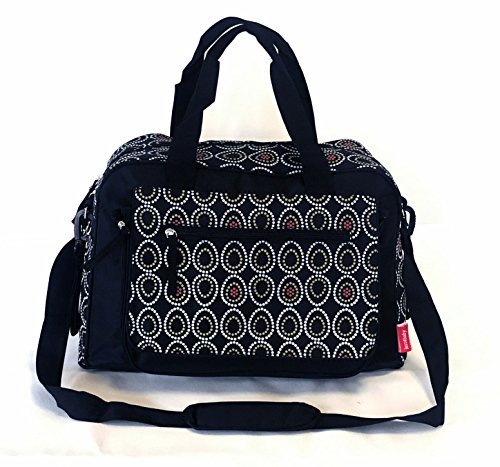 just4babyLaminated Black Egg Polka Dots Large Baby Nappy Diaper Changing Bags Bag 9072