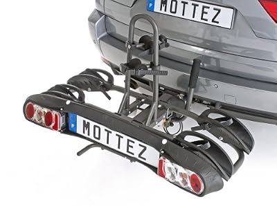 Mottez Porte-vélo plateforme 2 vélos électriques - basculable sur attelage 100% monté