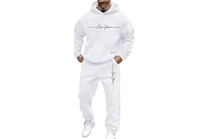 GENERIC Men’s Streetwear Tracksuit Set Casual 2 Piece Hoodie and Joggers Outfit Sportswear Sweatshirt Set Fashion Pullover and Trousers Athletic Jogging Suit for Autumn Winter
