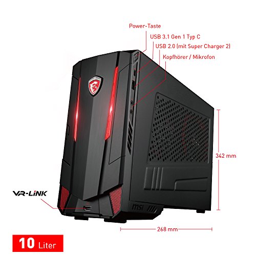 MSI 9S6-B90811-002-956-B907-102 NightbladeMI3 VR7RC-002DE Desktop PC (Intel Core i7-7700, 1000GB Festplatte, 16GB RAM, Geforce GTX 1060, Win 10 Home) schwarz - 2