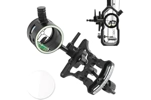 SHARROW Viseur pour Arc à Poulies 1 Broche 2 Points de Visée 0.019" Aluminium Ajustement Rapide Double Pin Visières pour Arc Composé Chasse et Tir à l'arc