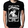 Men Fashion t-Shirt Jim Morrison Show Me The Way to Next Whiskey Bar Doors Logo Men's T-Shirt Men Casual Shirt Black