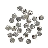 color:como se muestra la foto 100pcs Tibet Mano De Plata Hechas Encantos De La Flor De La Joyeria Del Sello