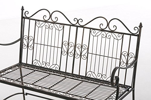 CLP Eisen-Gartenbank ADELE im Landhausstil, aus lackiertem Metall, 107 x 54 cm Bronze - 4