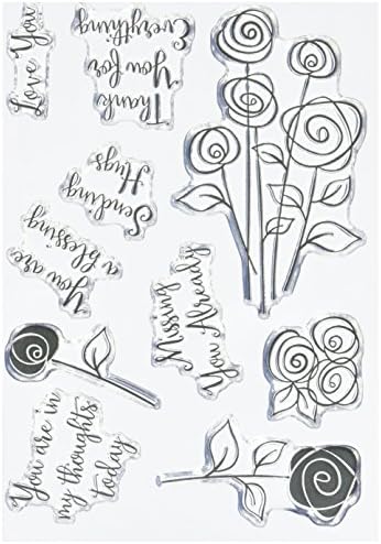 Justrite Papercraft Clear Stamps 4-inch x 6-inch Doodled Roses