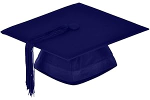 ASHINGTON CEREMONIAL GOWNS Ashington Gowns Fitted Graduation Cap Fitted with Tassel, Navy Blue Graduation Cap, Suitable for BA and MA Ceremony, Unisex