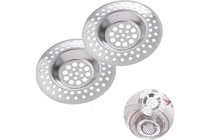 CCLKHY 2 Pcs Sink Strainer, Stainless Steel Sink Strainer Plug, Drain Hair Catcher, Protector Shower Drain Cover, Sink Stopper Drain Filter for Kitchen, Bathtub, Bathroom, 2.95 "/ 7.5 cm