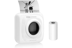 REAQUE PAPERANG Imprimante Photo Portable Imprimante Thermique de Poche Mini Imprimante Photo pour Smartphone Imprimante Thermique sans Fil BT pour Les Photos, ReçUs, MéMo, Notes, Autocollants(Blanc)