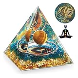 Huijukeji Healing Crystals Aquarius Orgonit Pyramid Constellation Gifts - 12 Zodiac Constellations & Tiger Eye Crystal Pyramid Birthstone For Astrology Energy Healing Chakra Meditation 6cm -aquarius