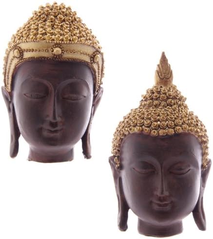 PuckatorBrown & Gold Thai Buddha Head 9 - 10.5cm by lotusandlime