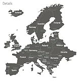 Decowall DLT-1609G Moderne Graue Weltkarte Wandsticker Wandaufkleber Wandtattoo Kinderzimmer (Extra Groß) - 4