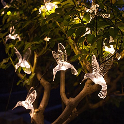 10er LED Solar Lichterkette Kolibri warmweiß Lights4fun - 2