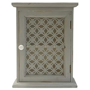 Wandschrank Hängeschrank Vitrine Holz grau braun Shabby Landhaus