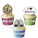 Produktbild vorgeschnittenen Running Trainer und Medaille Mix – Essbare Cupcake Topper/Kuchen Dekorationen (12 Stück)