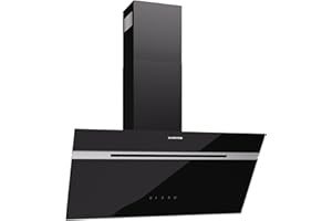 KLARSTEIN Alina Cooker Hood - 80cm Extractor Hood, 600 m³/h Air Flow, A Energy Efficiency, Touch Control, LED Lighting, Quiet 69 dB, Ducted & Recirculating, Black