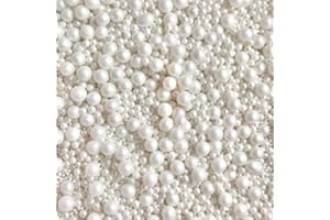 OH SO GLITTER White Pearlescent Sprinkles cupcake cake toppers pearls balls metallic shimmer 100s and 1000s cupcakes cakes decoration wedding topper ICE