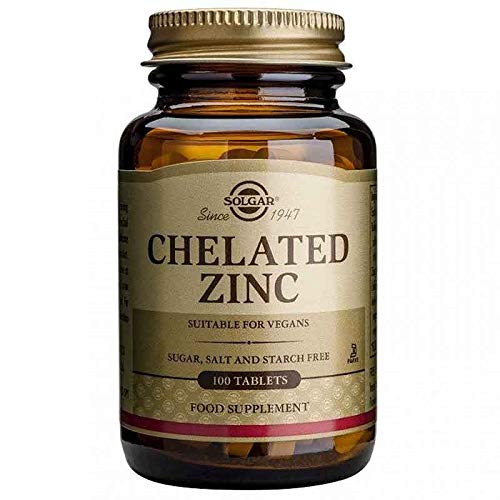 Solgar Zinc Quelado, 100 Comprimidos - Protege del daño oxidativo y